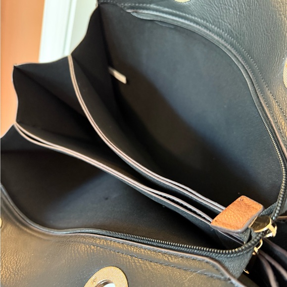 Tabatha Bag Pleather Tote With Many Individual Compartments Black and Brown NWT - Picture 8 of 9